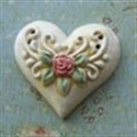 Picture of Intricate Heart White with Gold