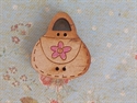 Picture of Wooden Handbag, Pink flower